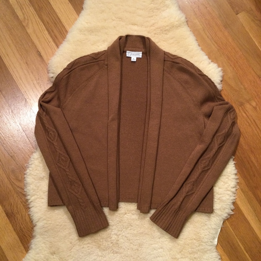 St. John Sport Santana knit open front cardigan